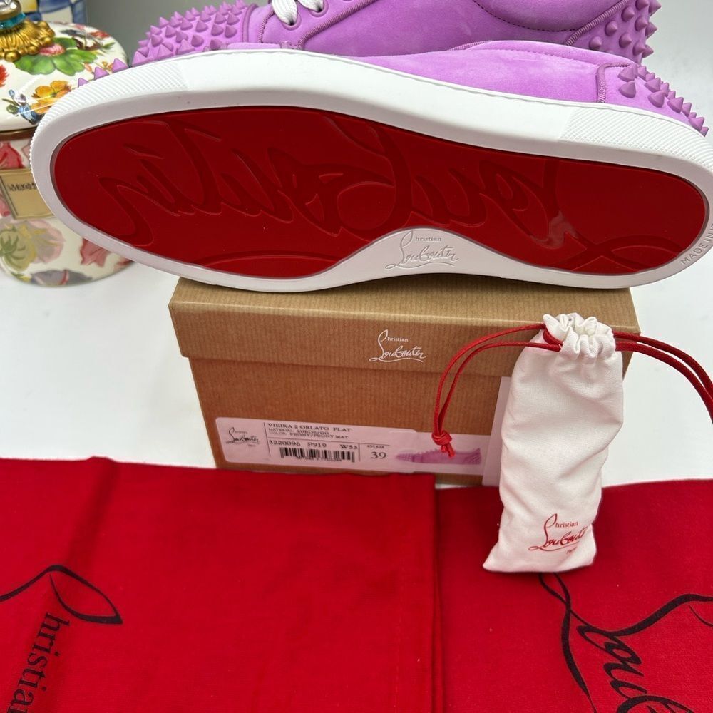 Women's Christian Louboutin viera flat sneaker size 39 made in Italy - Picture 7 of 11